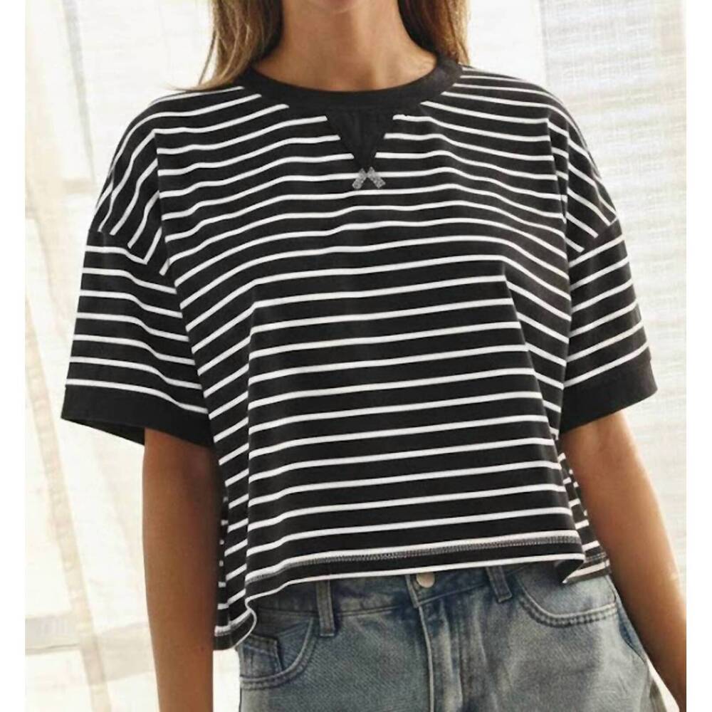 NEW ODDI sally cropped tee in black